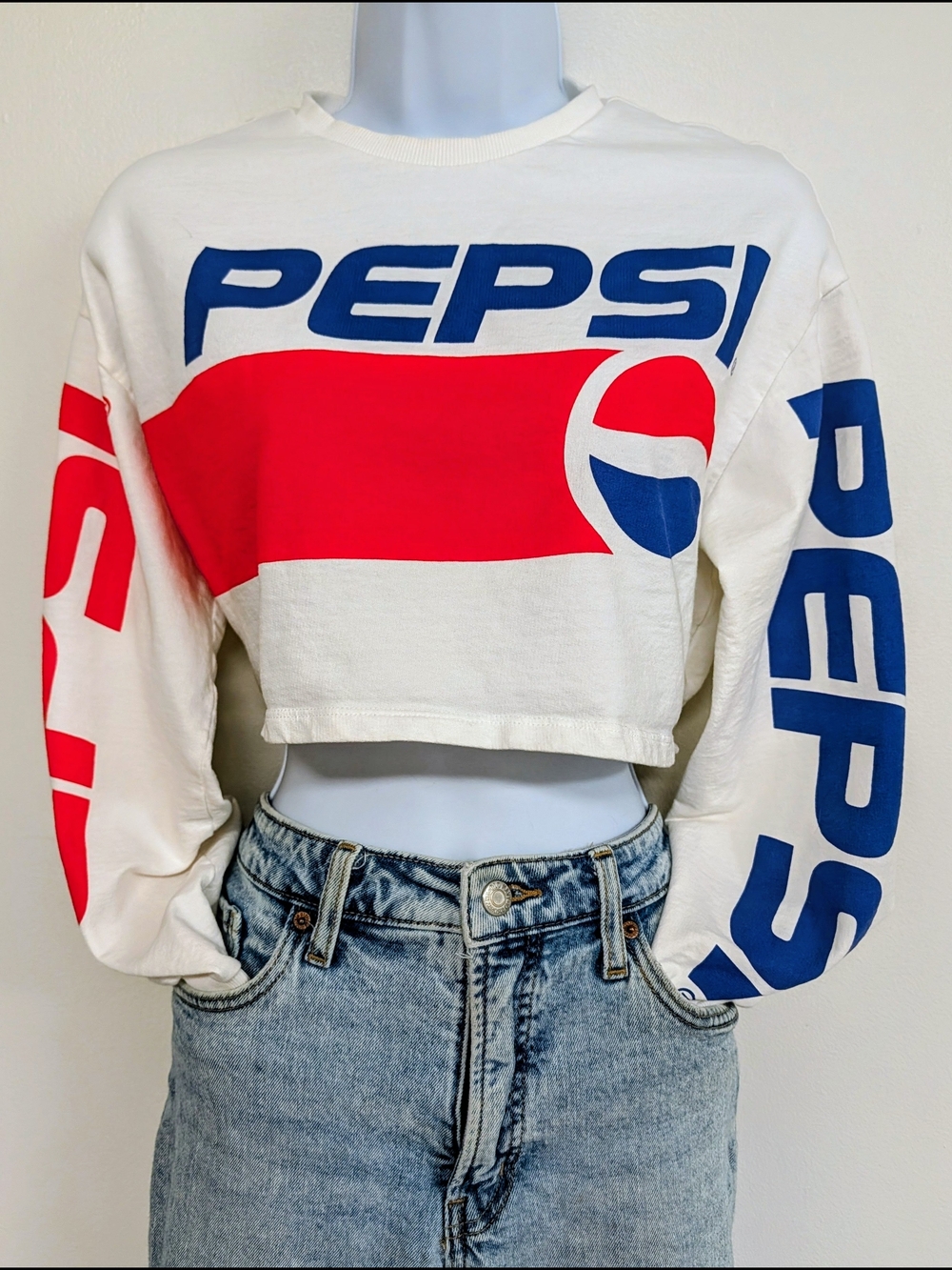 Pepsi Cropped Long-Sleeve Tee